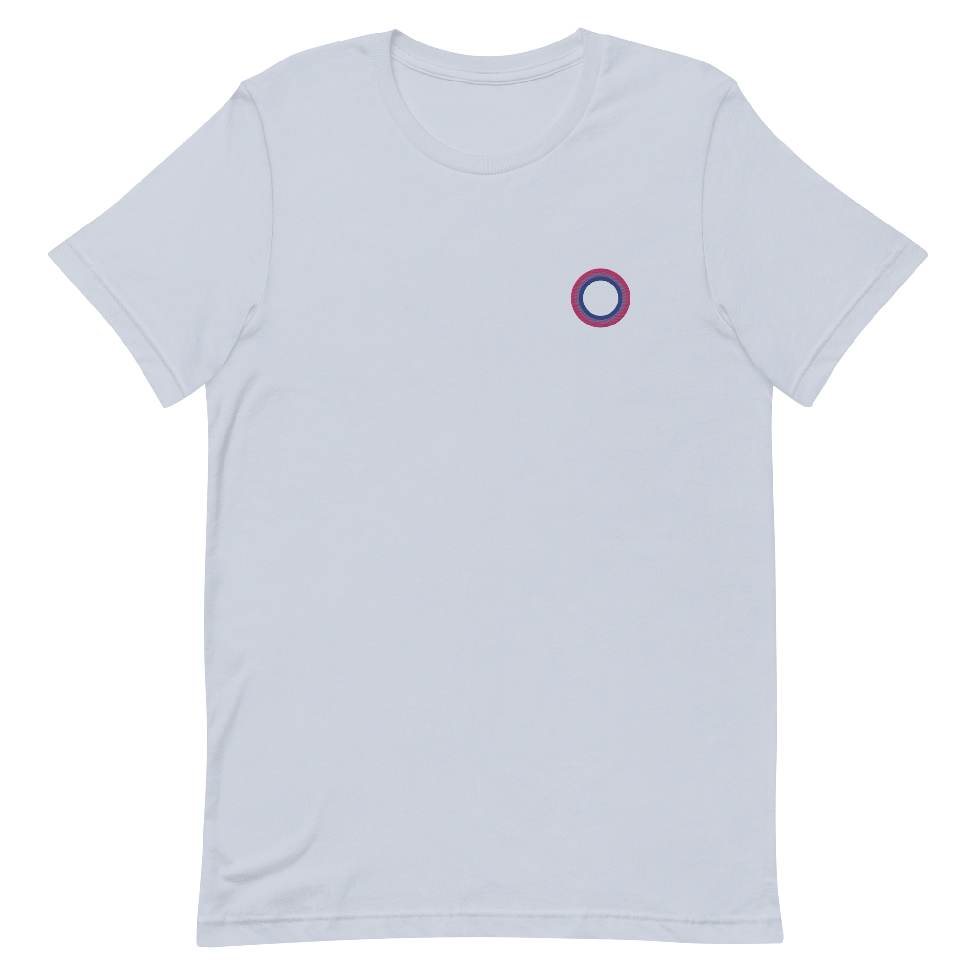 Embroidered Tee: Bisexual Pride Ring Emblem Design