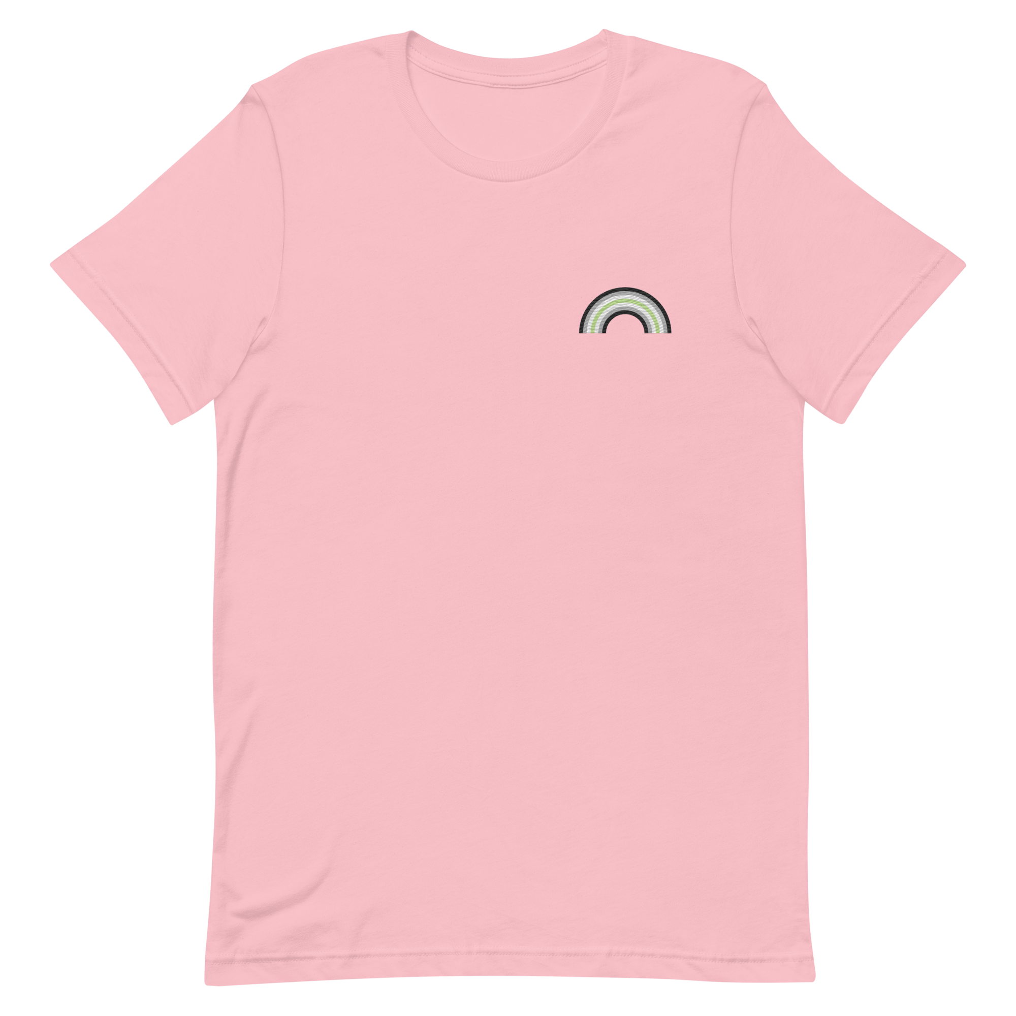 Embroidered Agender Rainbow T-Shirt: Pride Flag LGBTQ+ Design