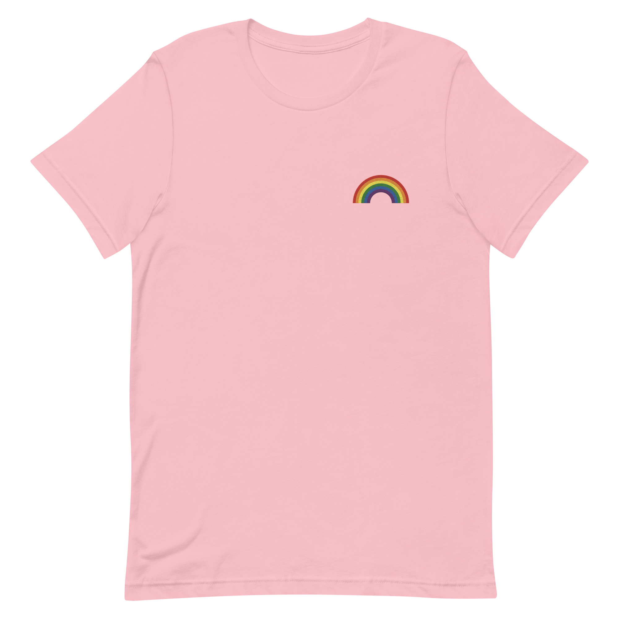 Embroidered Pride Rainbow T-Shirt: Pride Flag LGBTQ+ Design