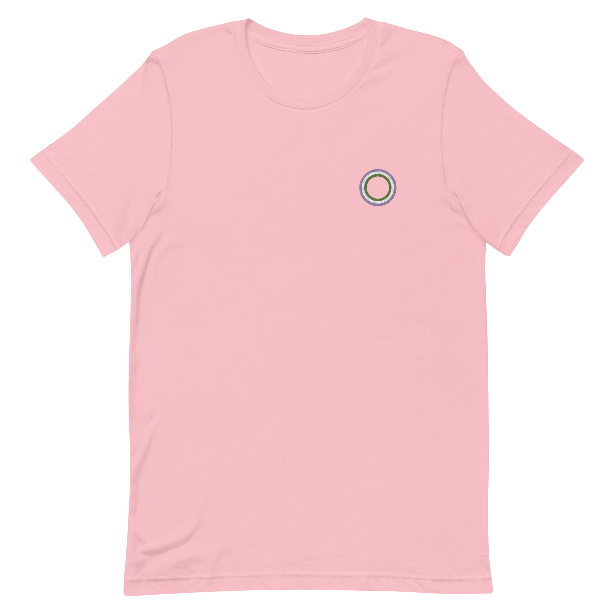 Embroidered Tee: Genderqueer Pride Ring Emblem Design