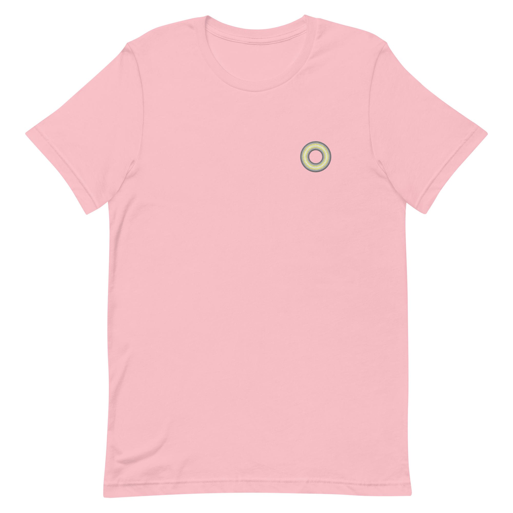 Embroidered Tee: Demigender Pride Ring Emblem Design