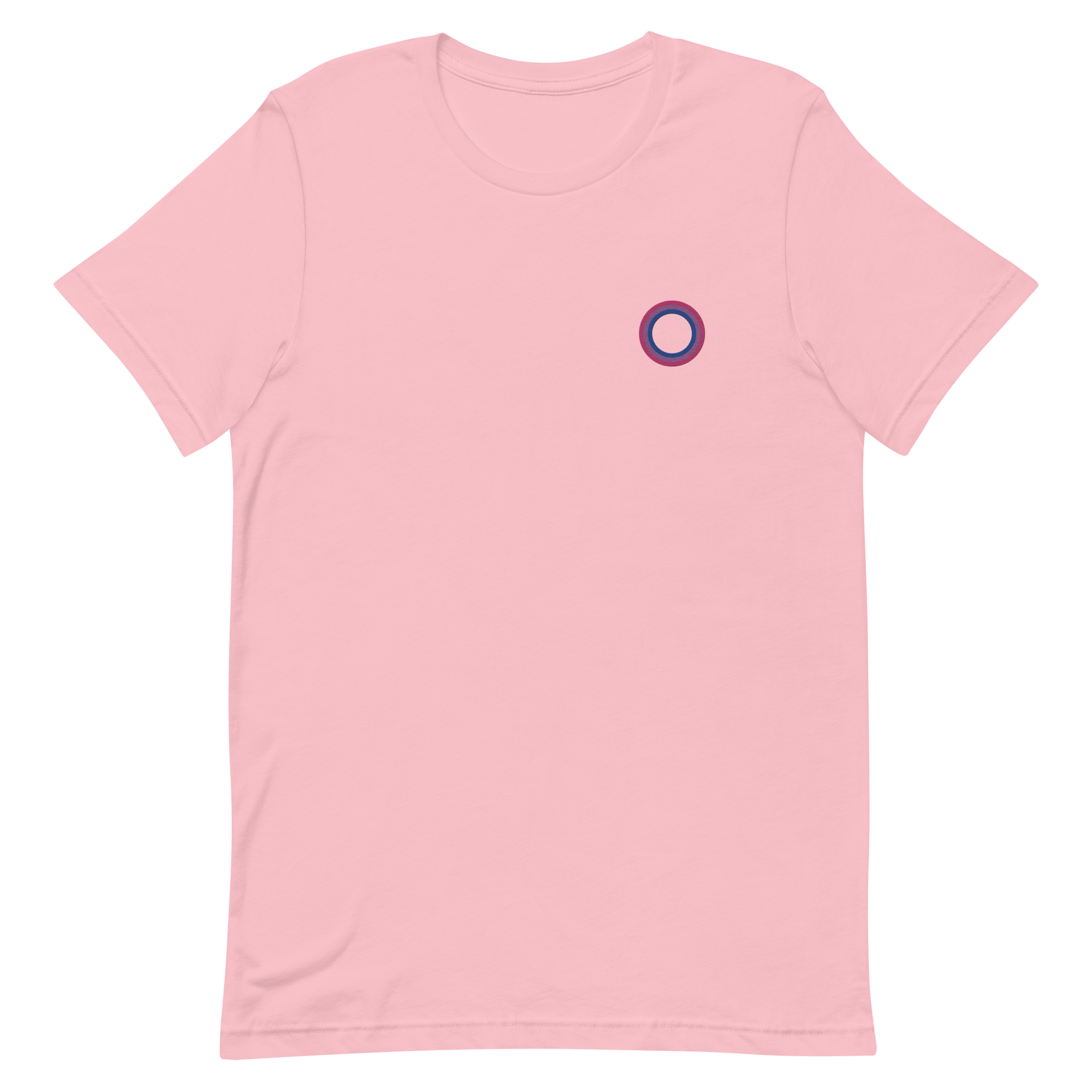 Embroidered Tee: Bisexual Pride Ring Emblem Design