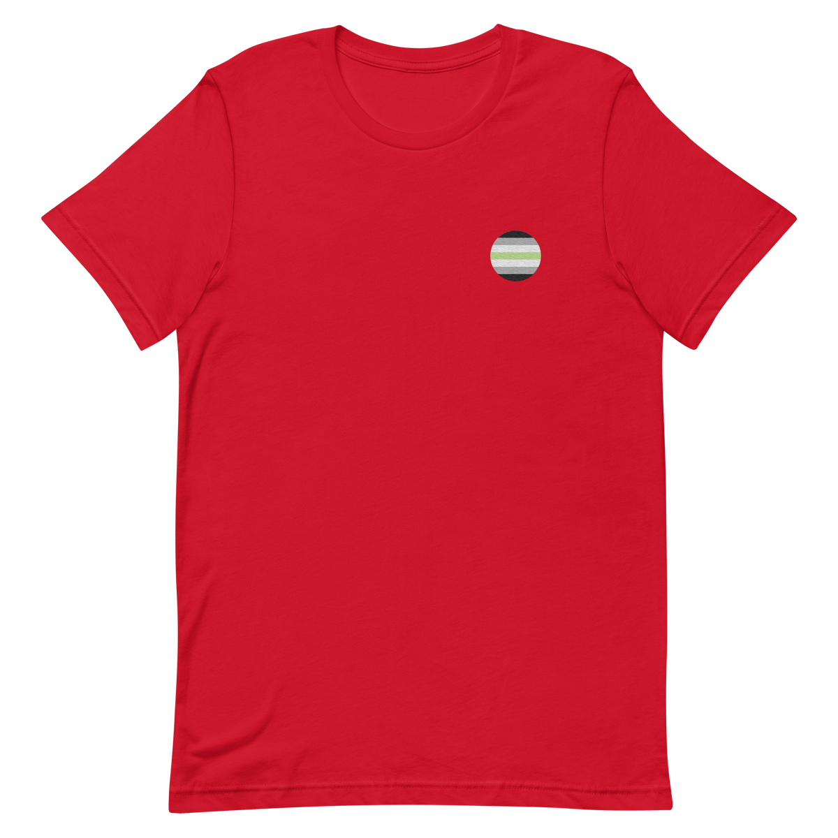 Agender Flag Embroidered Circle Tee: Celebratory LGBTQ+ Pride Design