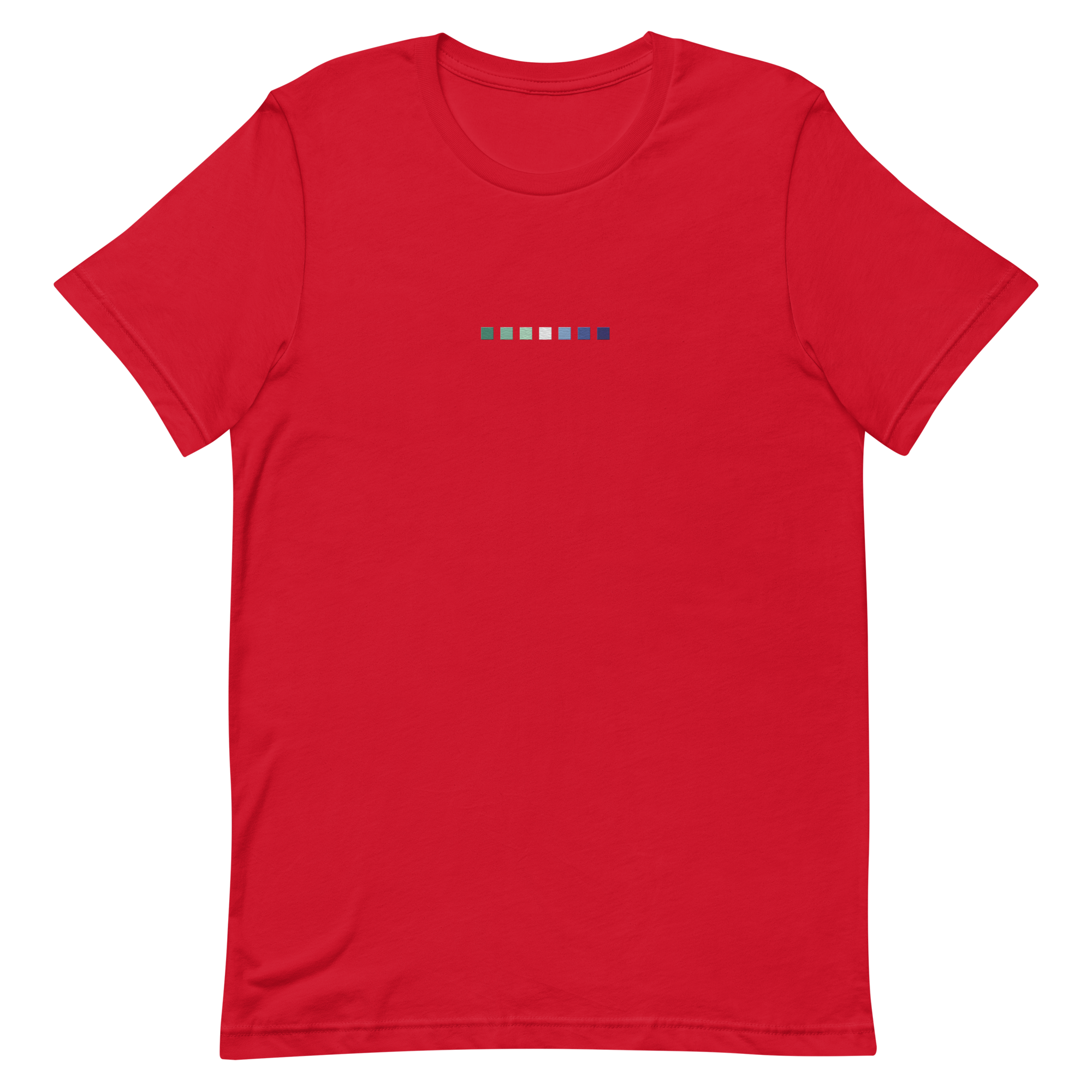 Embroidered Gay Pride T-Shirt: Pride Flag Horizontal Square Design