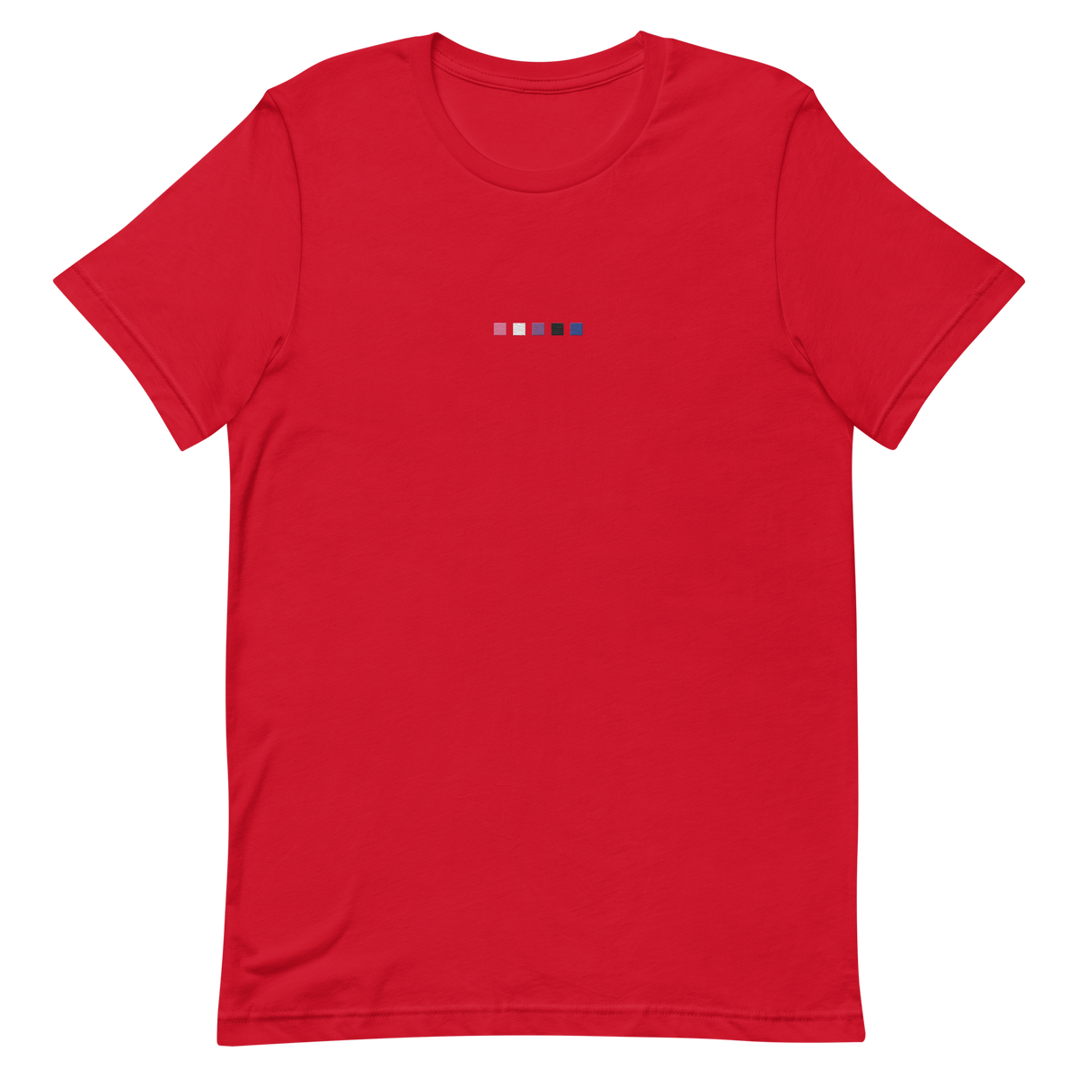 Embroidered Genderfluid T-Shirt: Pride Flag Horizontal Square Design