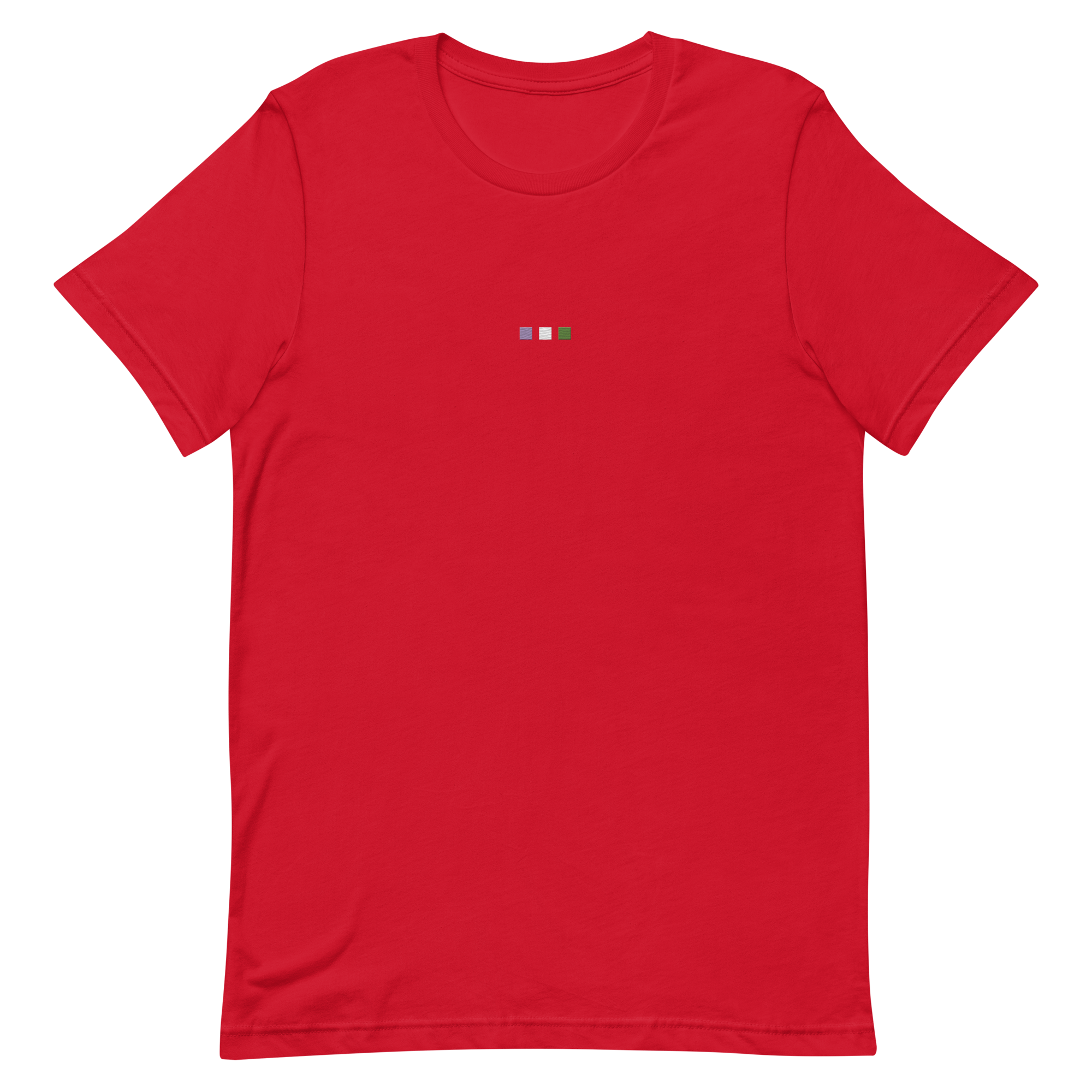 Embroidered Genderqueer T-Shirt: Pride Flag Horizontal Square Design