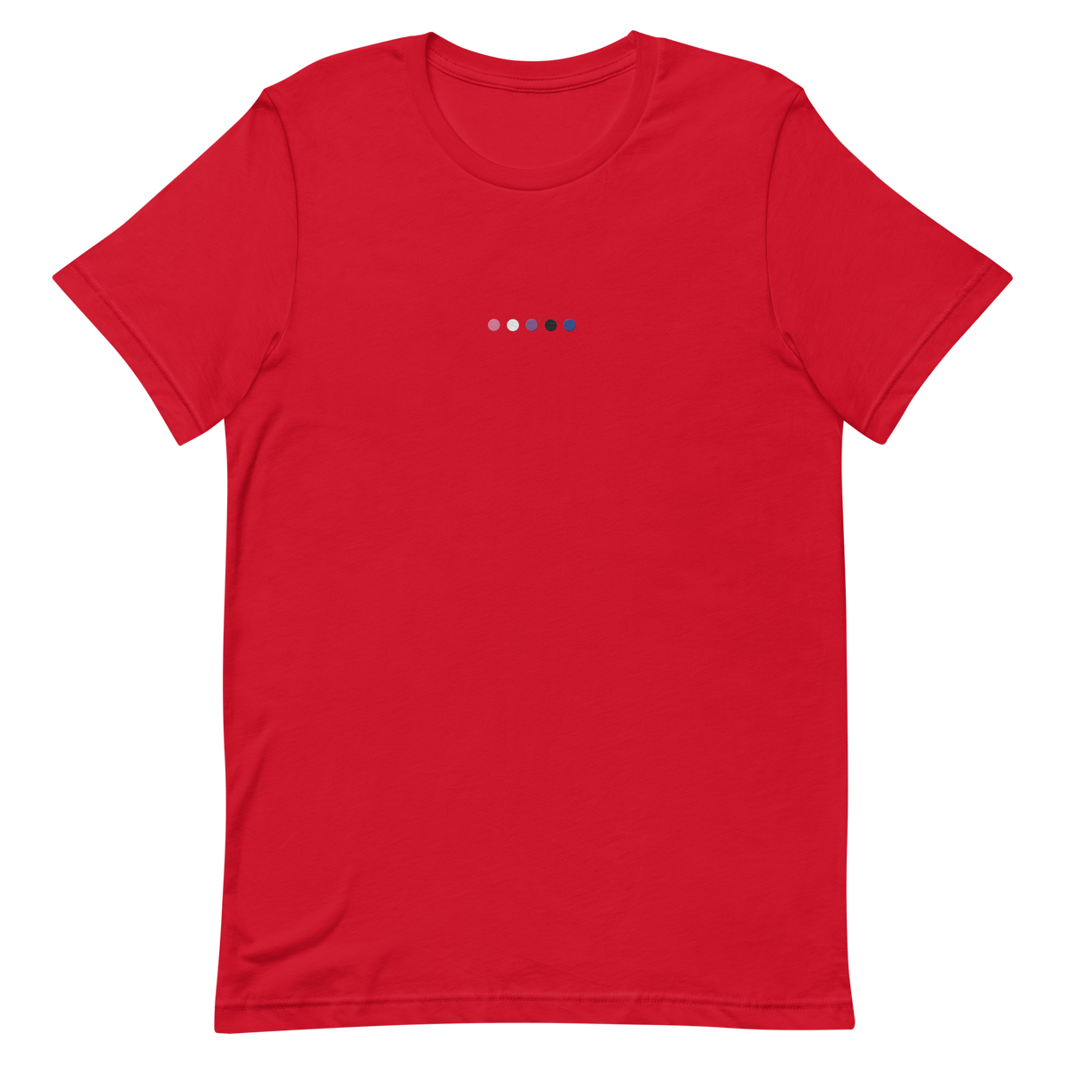 Embroidered Genderfluid T-Shirt: Pride Flag Horizontal Circle Design