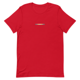 Embroidered Demigender T-Shirt: Pride Flag Horizontal Heart Design