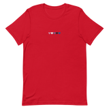 Embroidered Genderfluid T-Shirt: Pride Flag Horizontal Heart Design