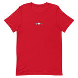 Embroidered Genderqueer T-Shirt: Pride Flag Horizontal Heart Design