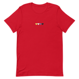 Embroidered Nonbinary T-Shirt: Pride Flag Horizontal Heart Design