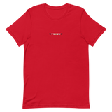 Embroidered Agender T-Shirt: Pride Flag Horizontal Heart Design