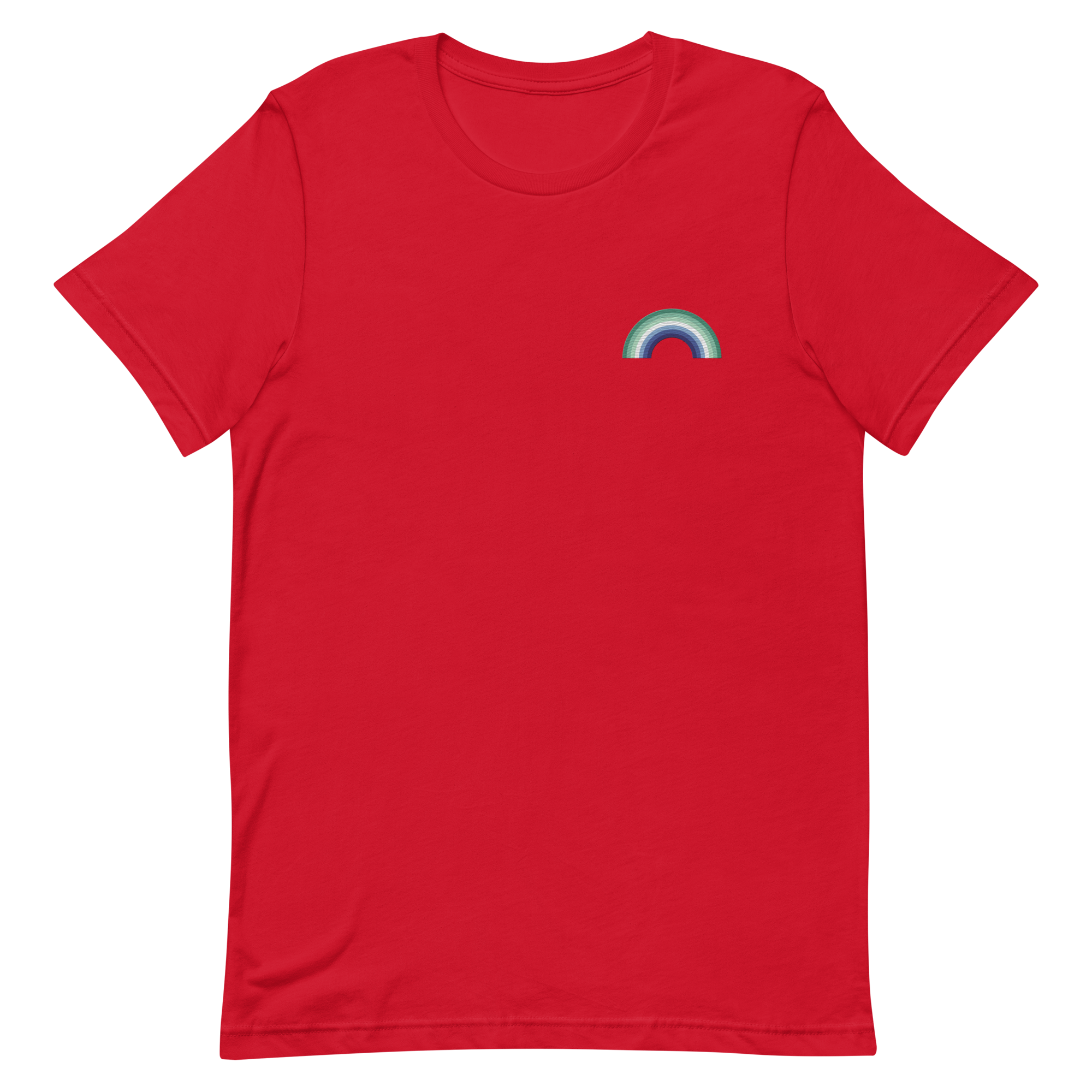 Embroidered Gay Pride Rainbow T-Shirt: Pride Flag LGBTQ+ Design