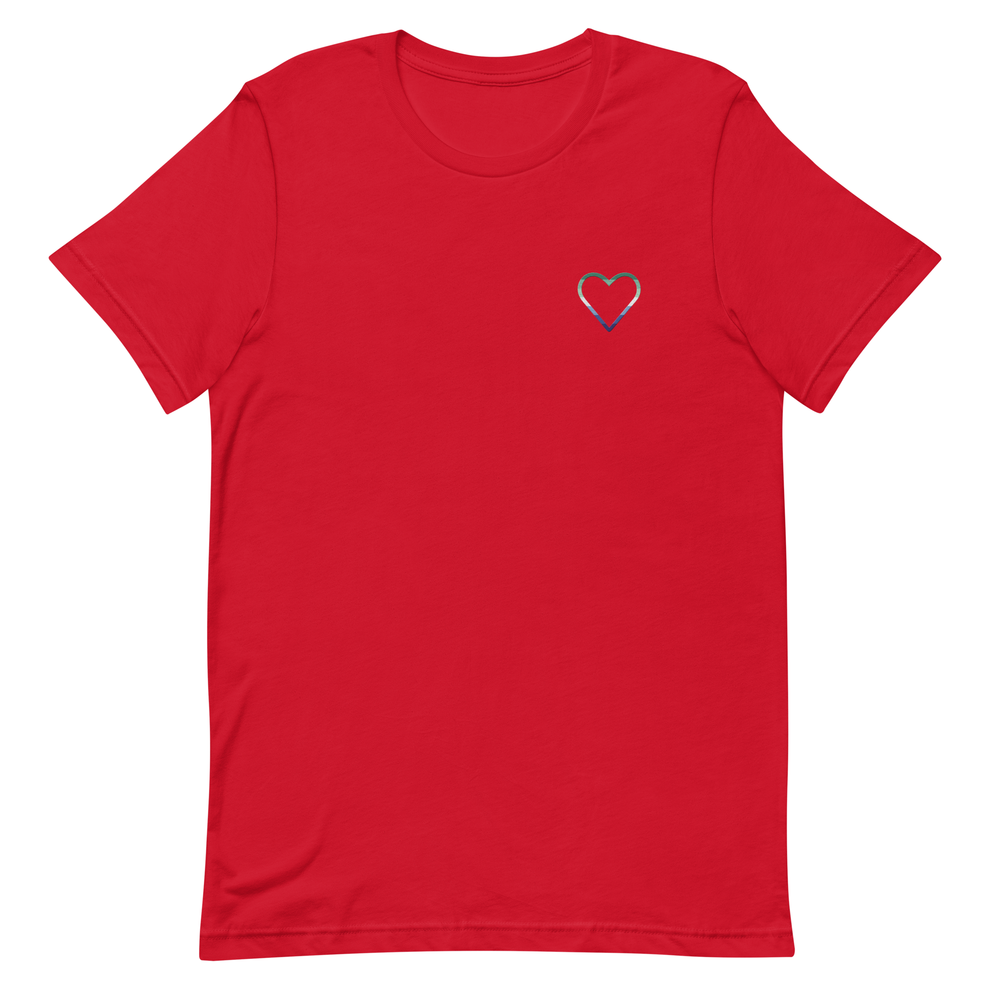 Gay Pride Heart T-Shirt: Embroidered Pride Tee