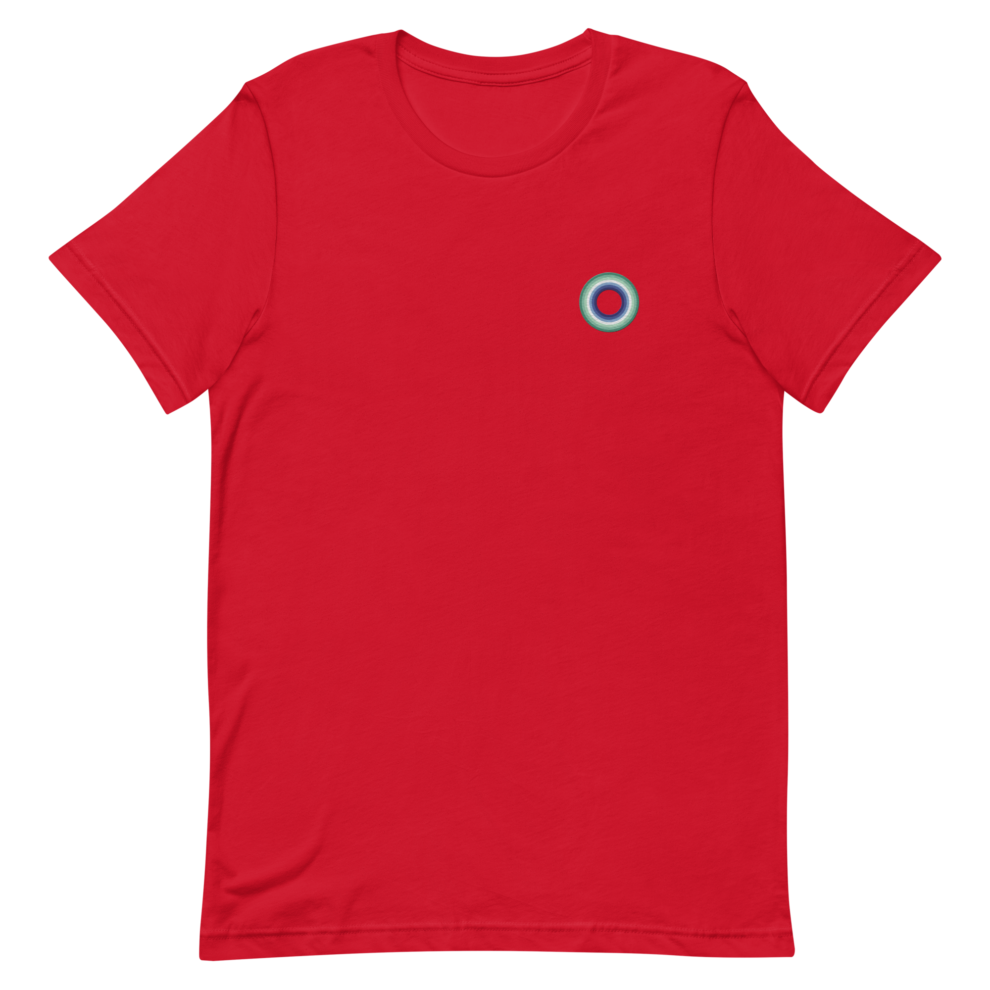Embroidered Tee: Gay Pride Ring Emblem Design