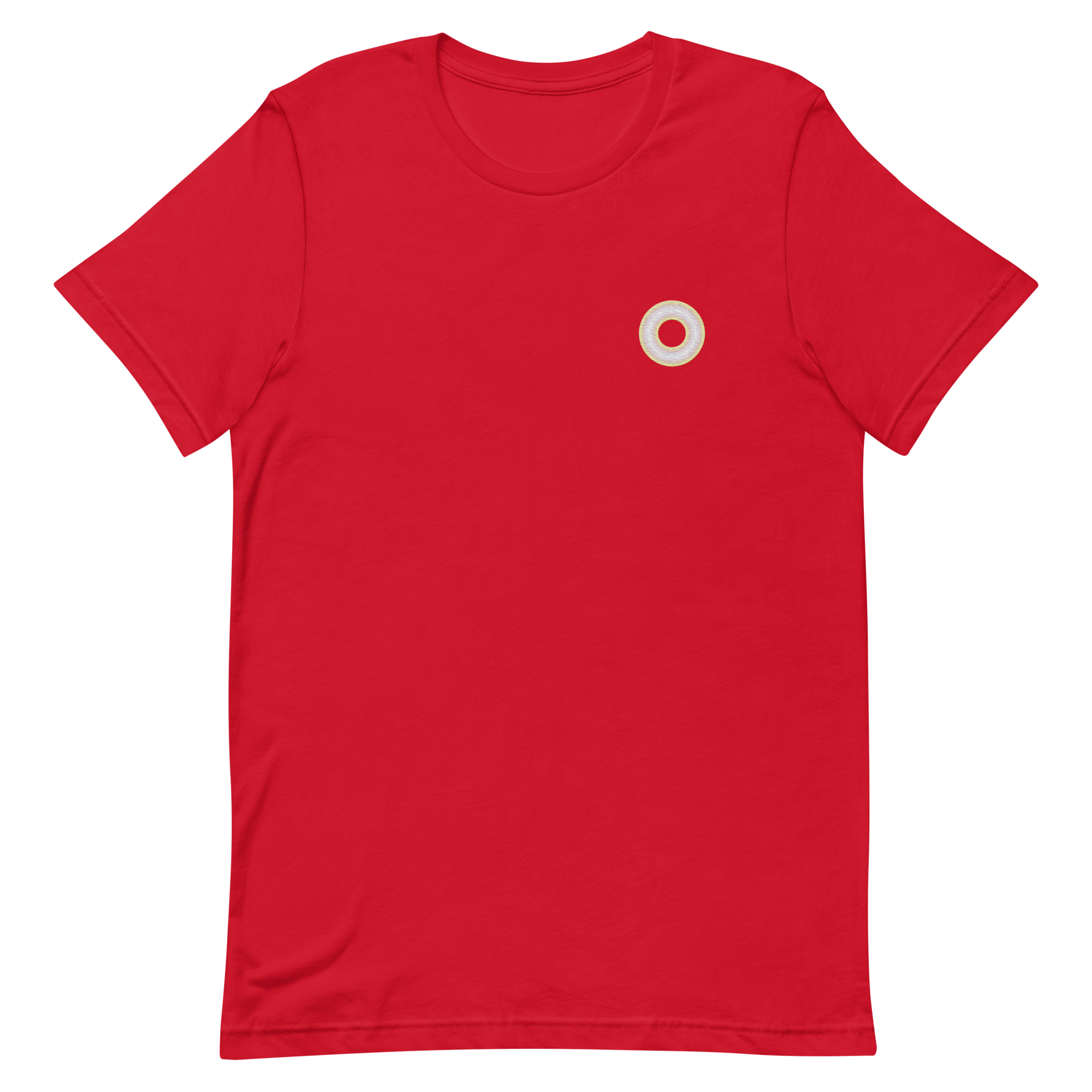 Embroidered Tee: Pangender Pride Ring Emblem Design