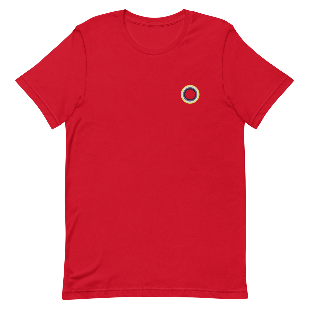 Embroidered Tee: Nonbinary Pride Ring Emblem Design