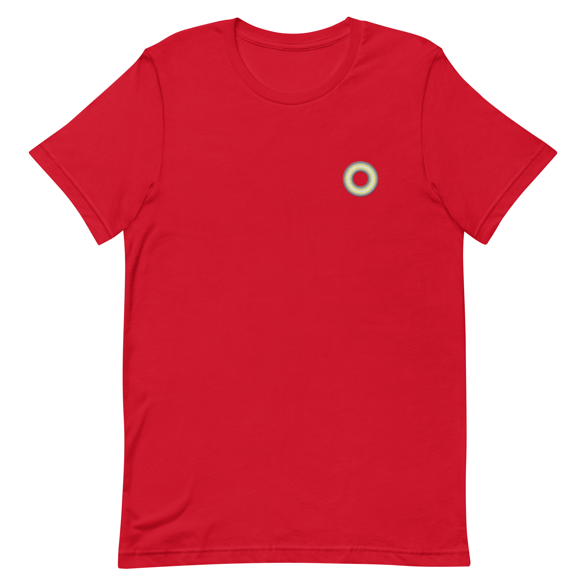 Embroidered Tee: Demigender Pride Ring Emblem Design