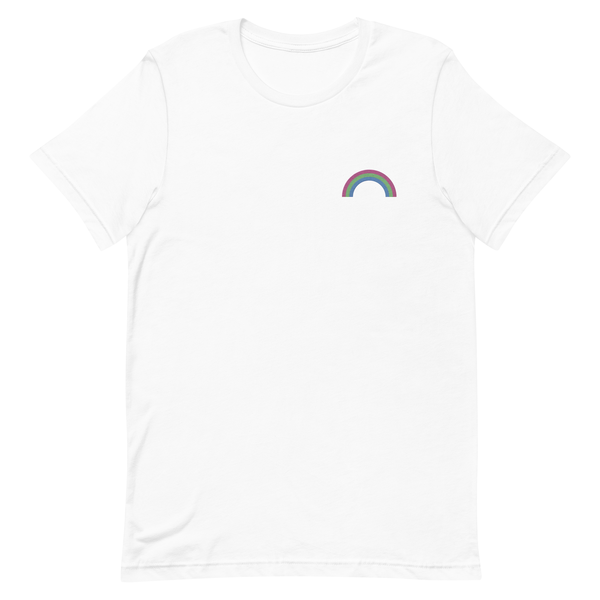 Embroidered Polysexual Rainbow T-Shirt: Pride Flag LGBTQ+ Design