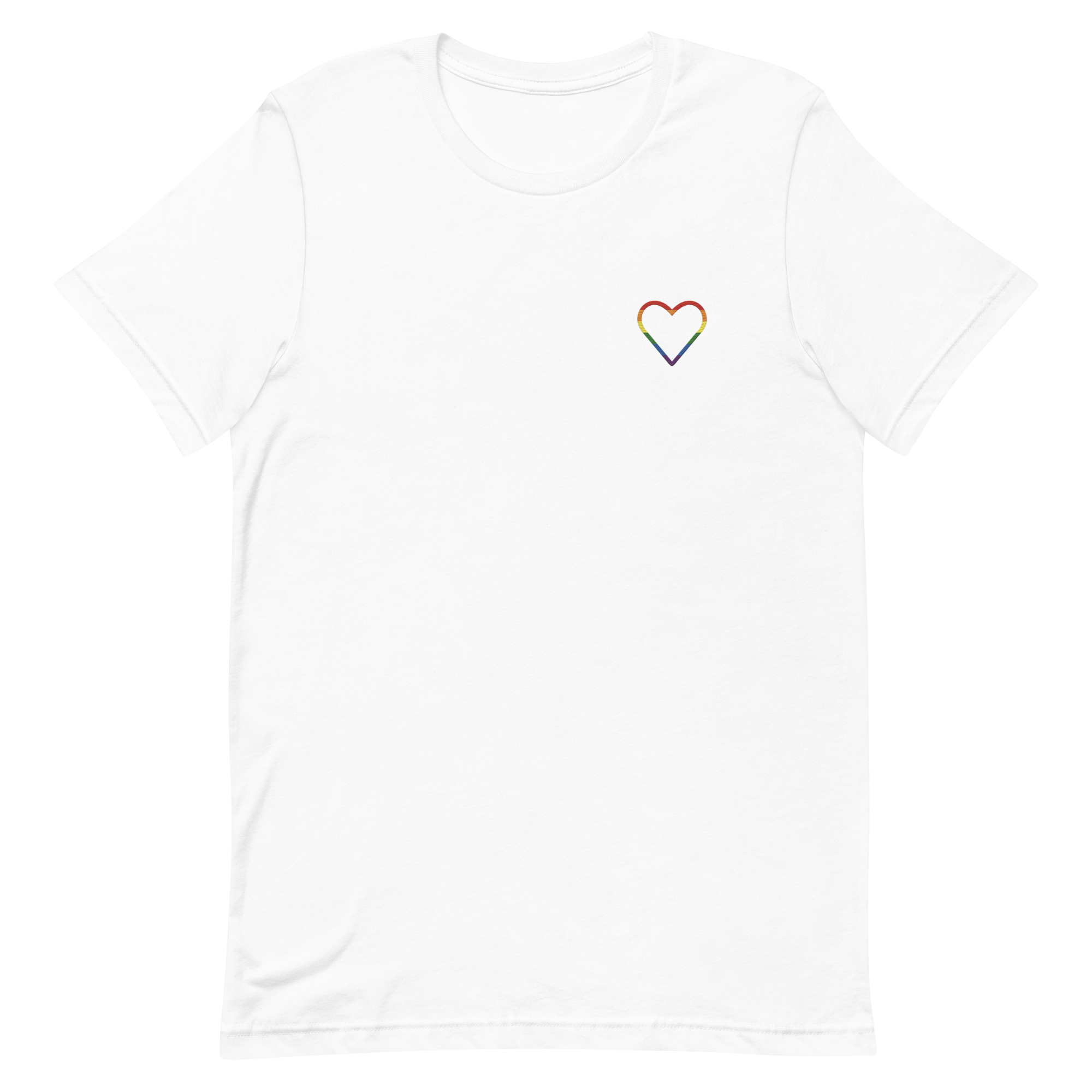 Pride Heart T-Shirt: Embroidered Pride Tee