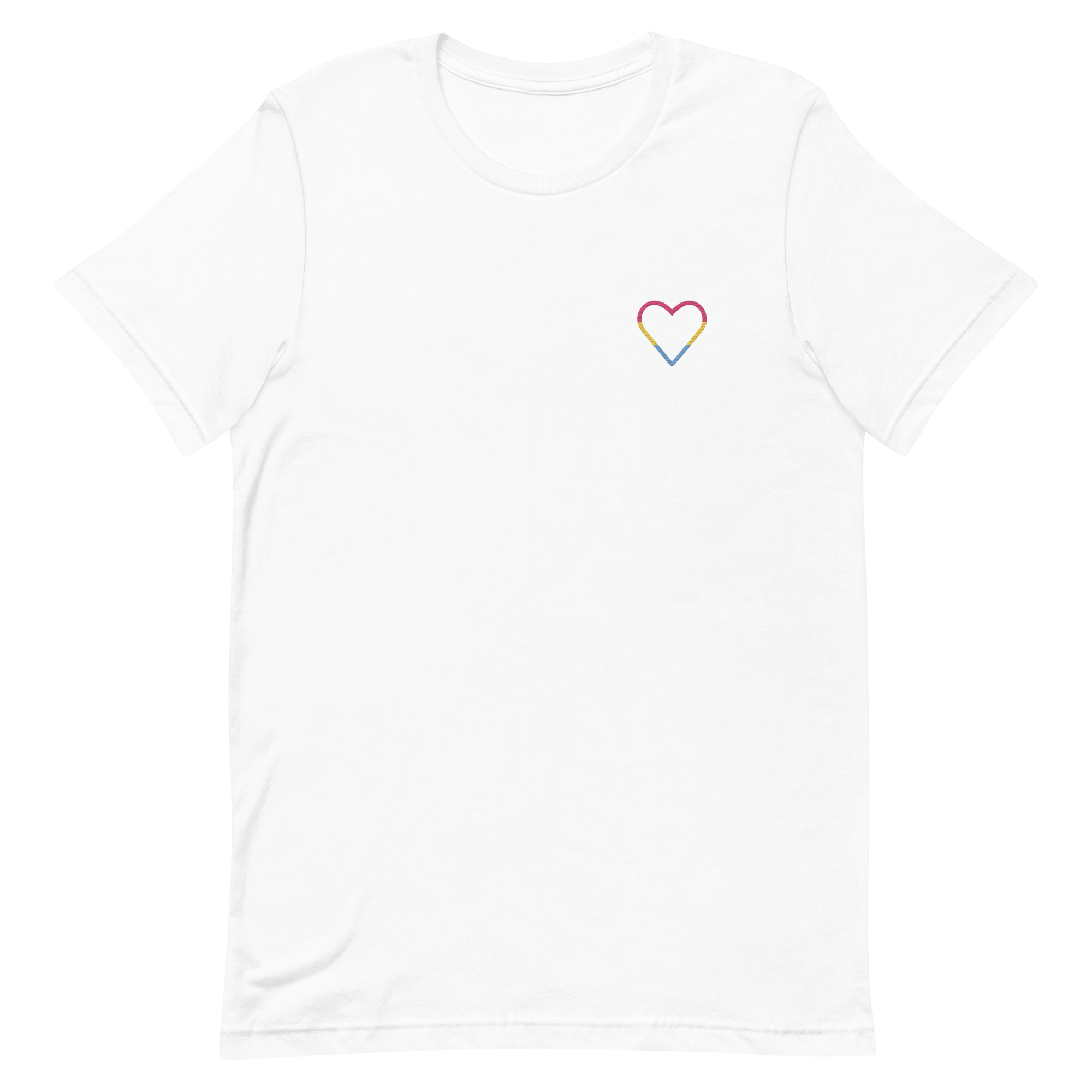 Pansexual Heart T-Shirt: Embroidered Pride Tee