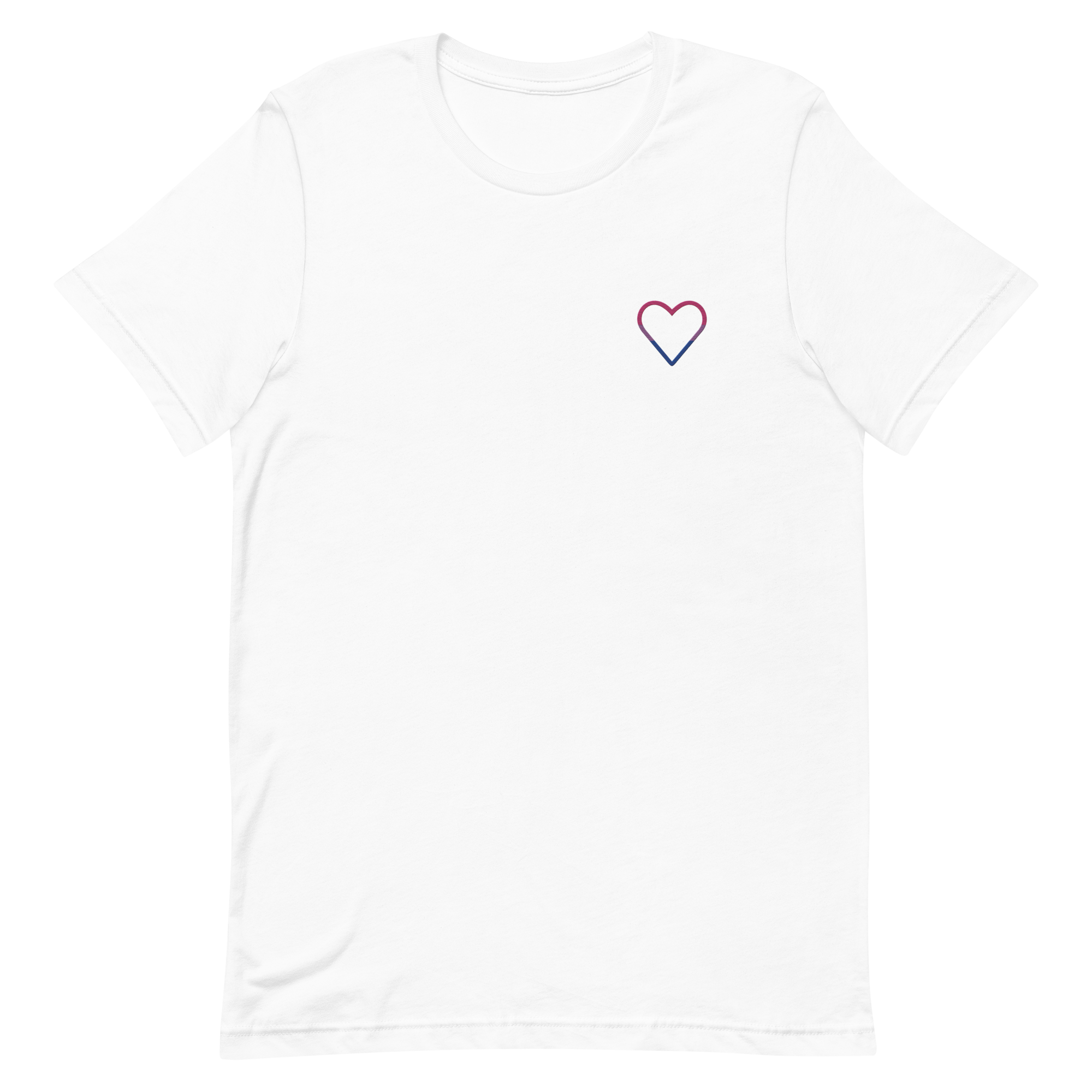 Bisexual Heart T-Shirt: Embroidered Pride Tee