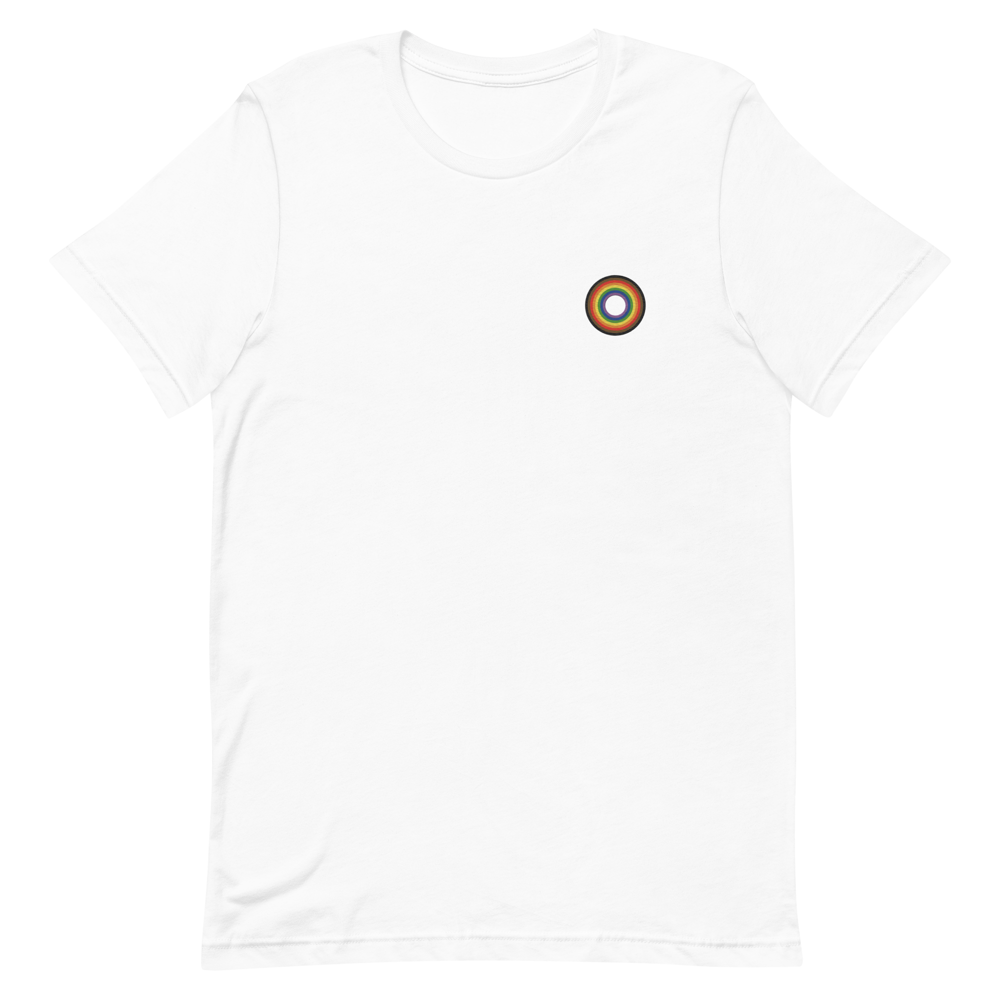 Embroidered Tee: Philly Pride Ring Emblem Design