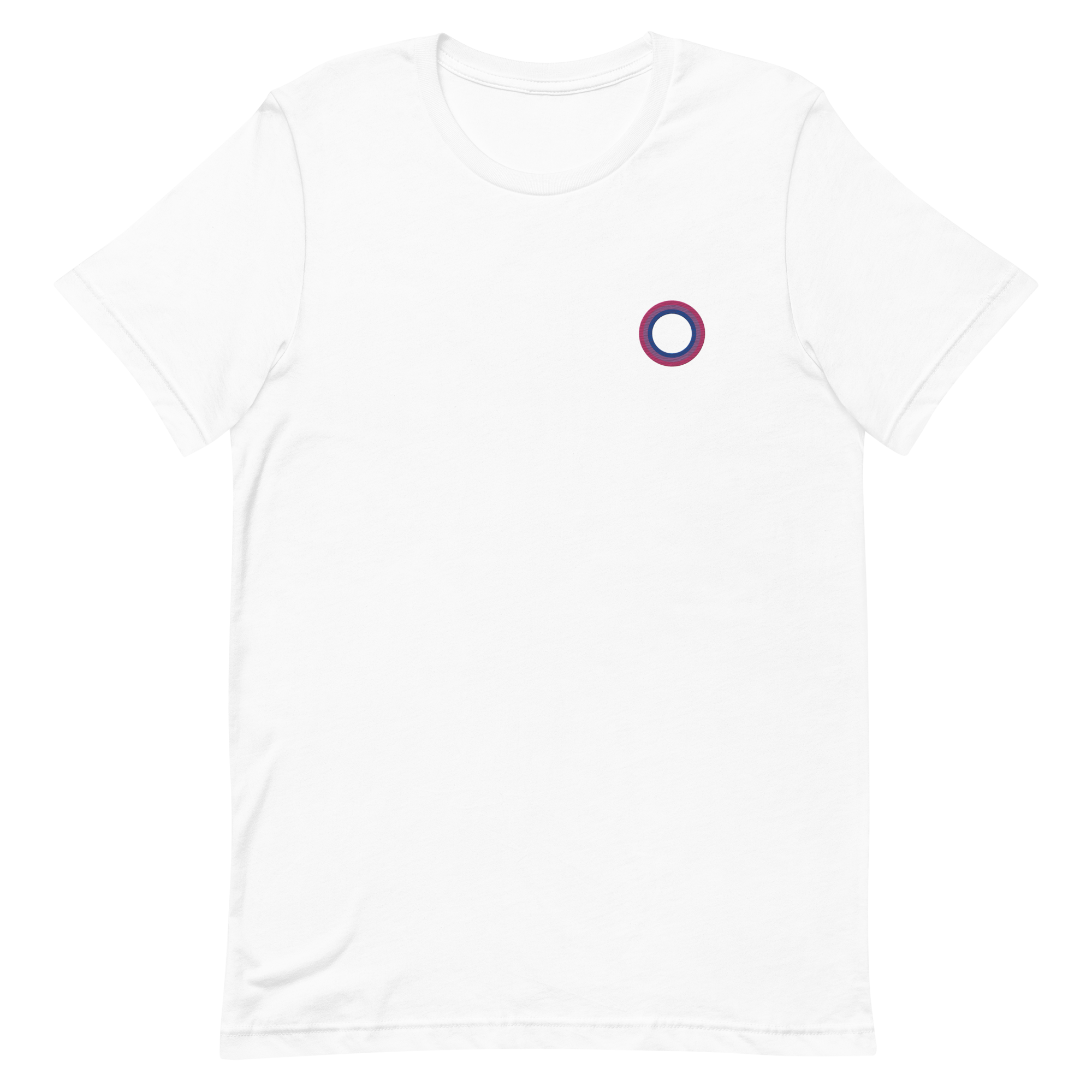 Embroidered Tee: Bisexual Pride Ring Emblem Design