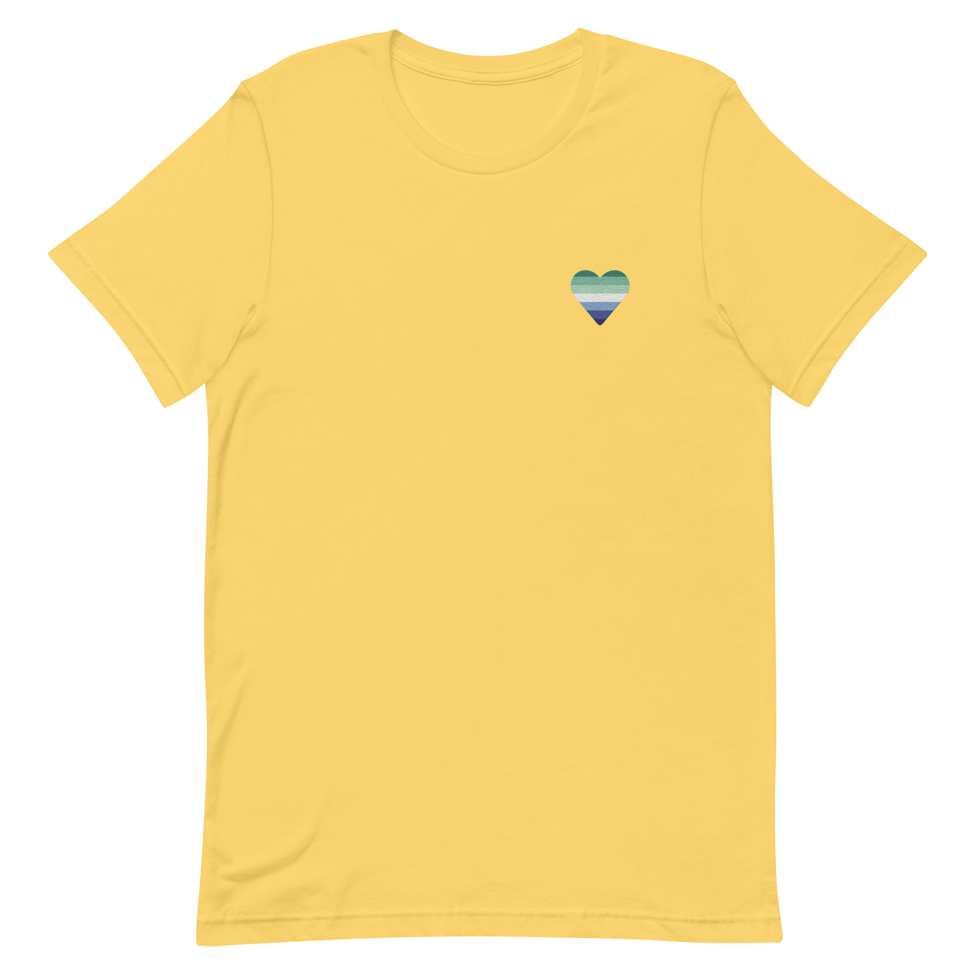 Gay Pride Flag Embroidered Heart T-Shirt: Celebratory LGBTQ+ Pride Design