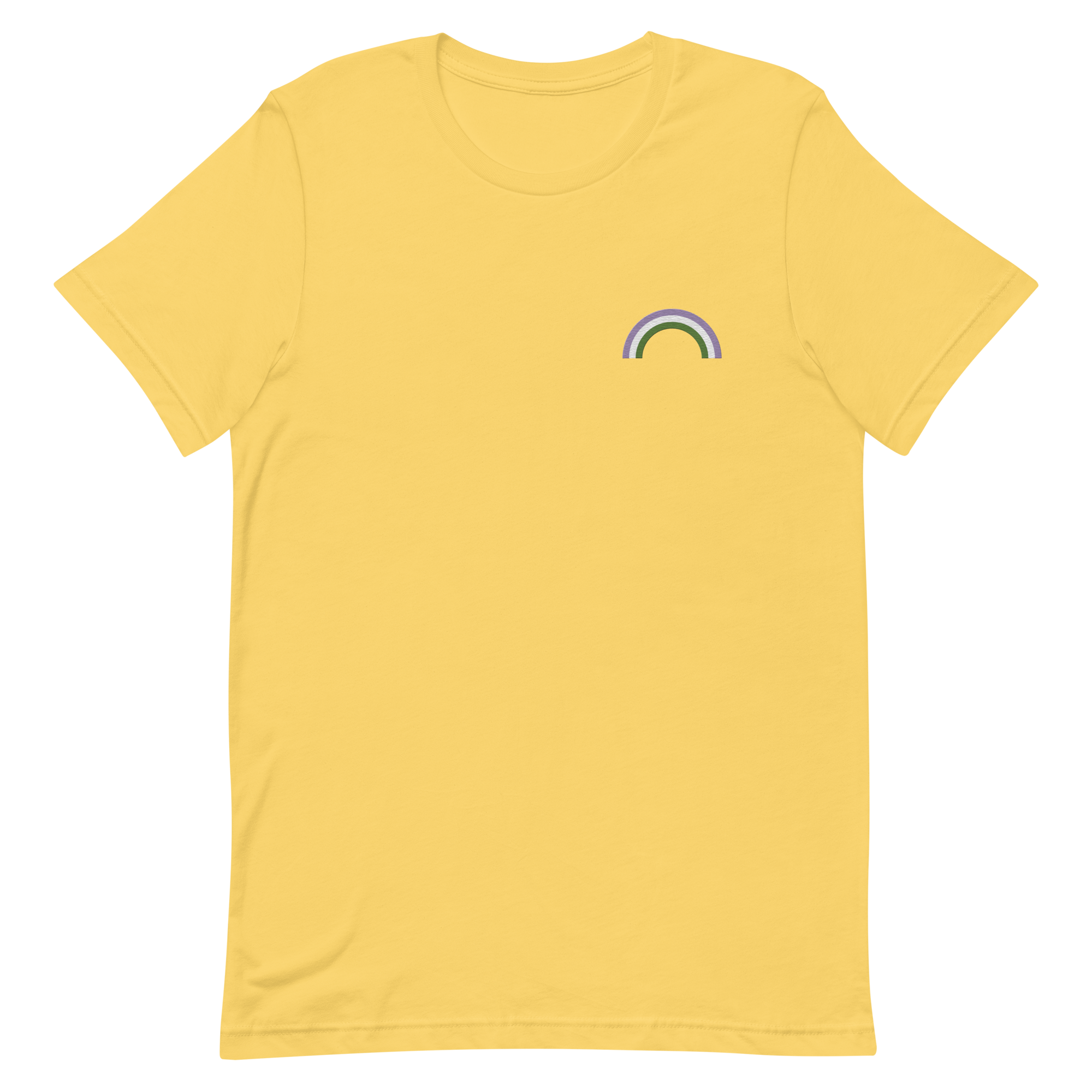 Embroidered Genderqueer Rainbow T-Shirt: Pride Flag LGBTQ+ Design
