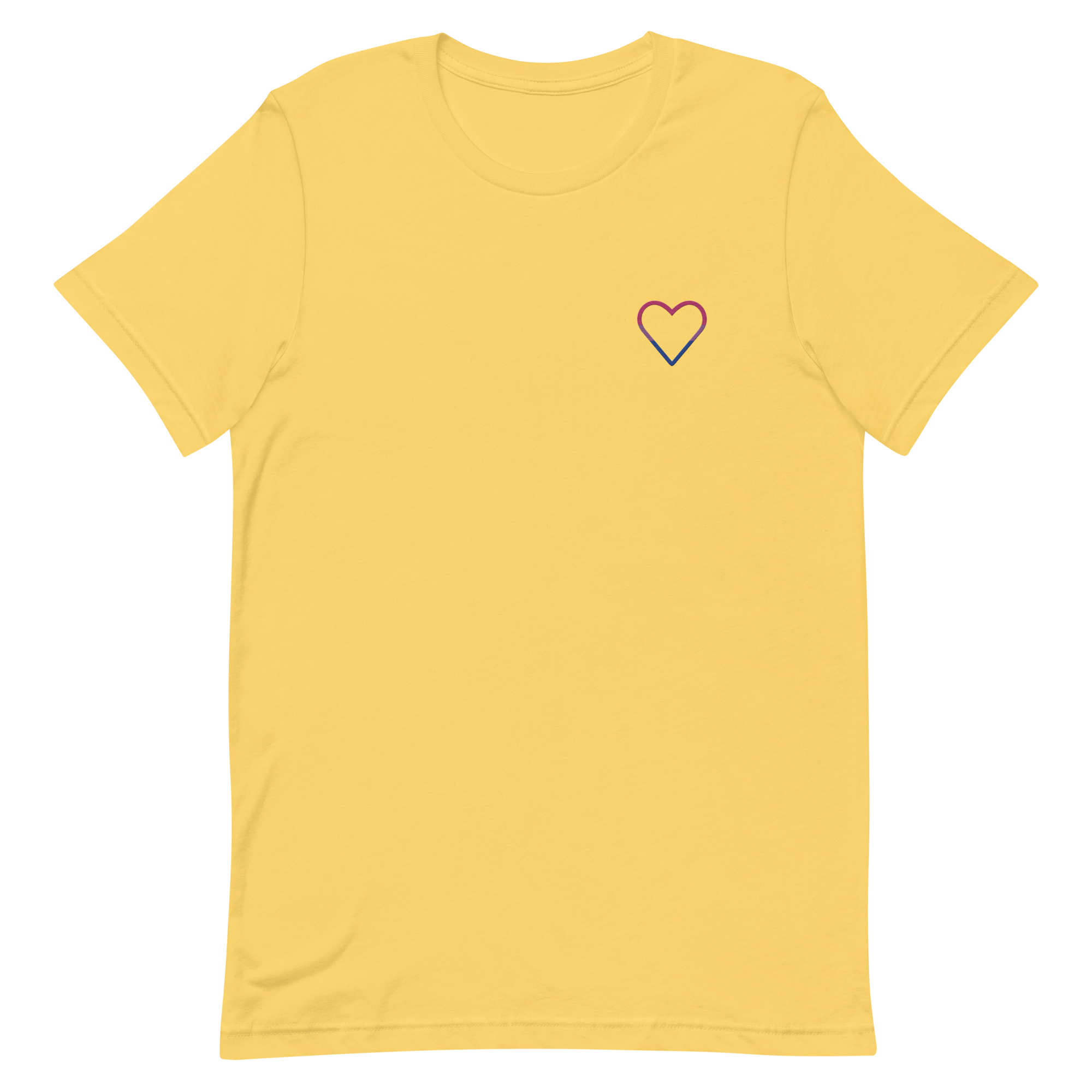 Bisexual Heart T-Shirt: Embroidered Pride Tee