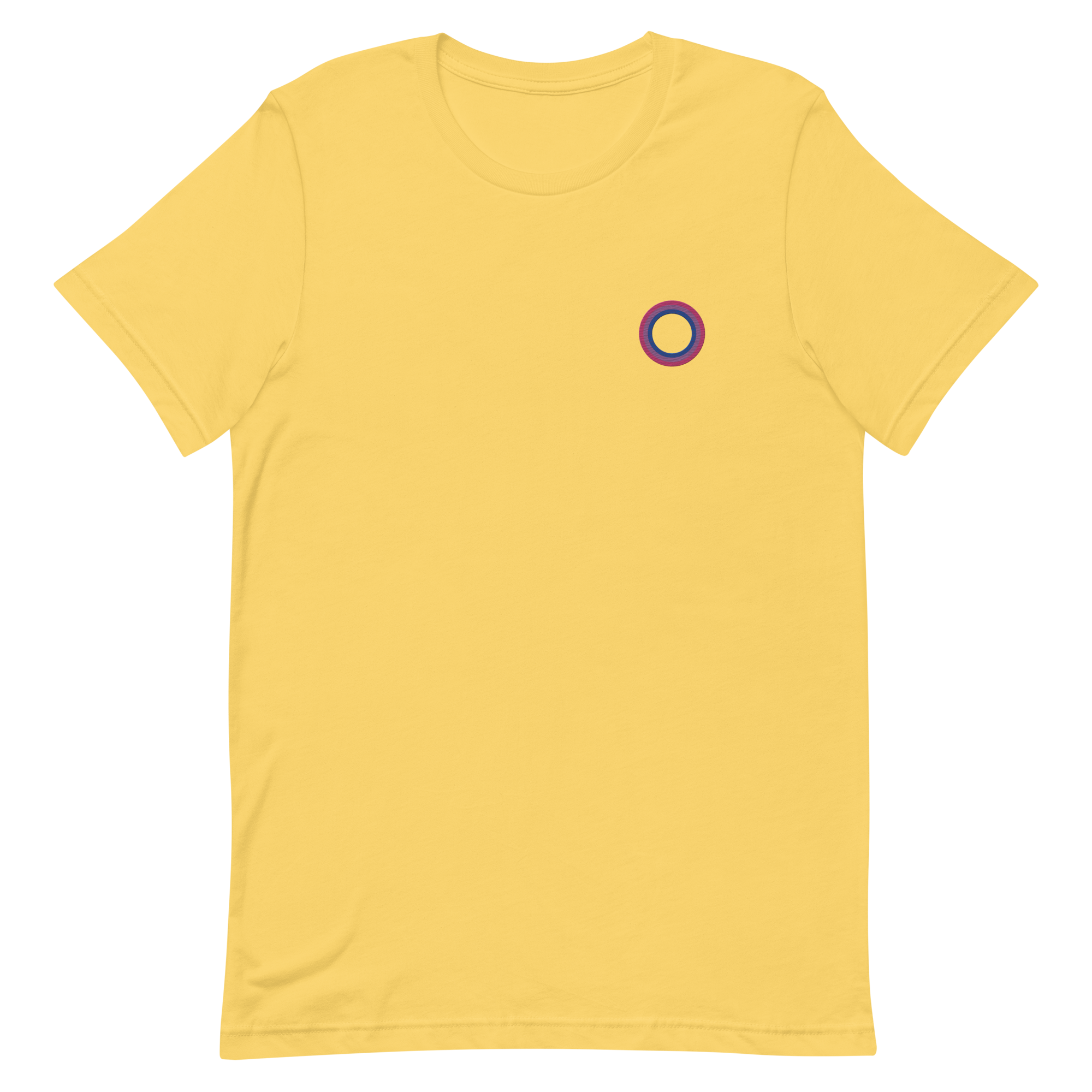 Embroidered Tee: Bisexual Pride Ring Emblem Design